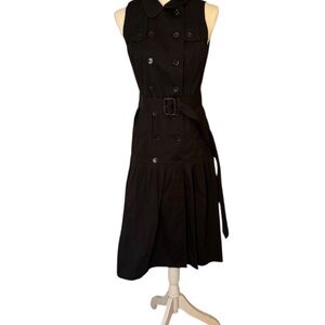 Burberry Black Midi Dress with Belt